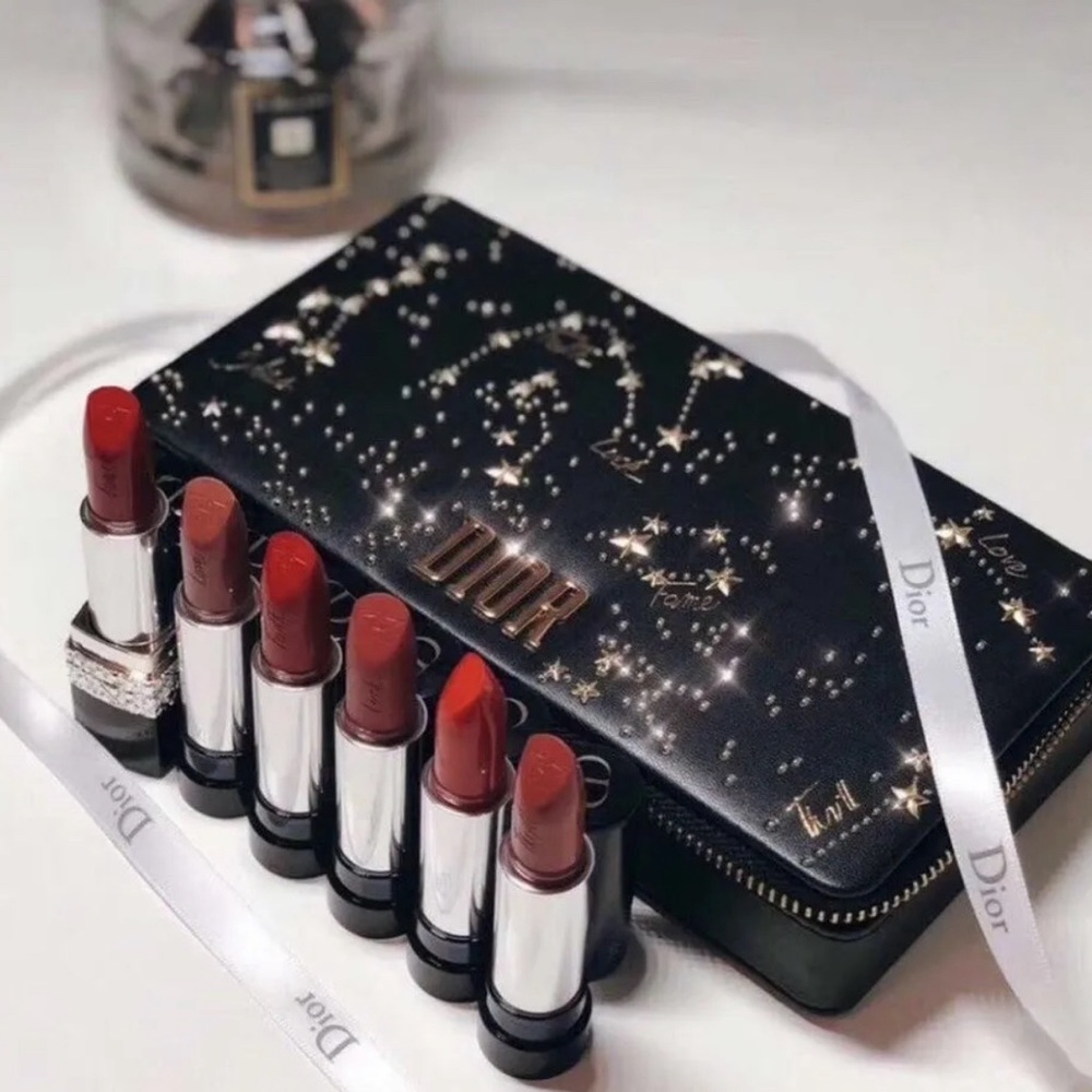 NIB Dior Rouge Couture Collection Refillable Jewel Lipstick 6Pc Set - New